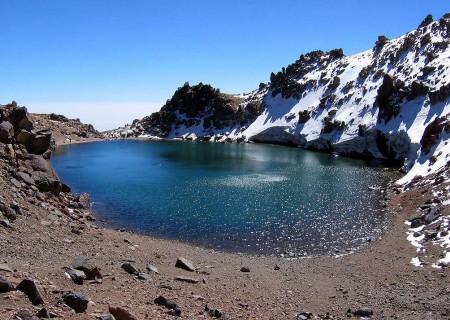 Lake on the peak Sabalan